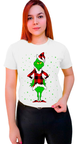 Polera Navideña Grinch Nieve Cómica Navidad Familiar C-117