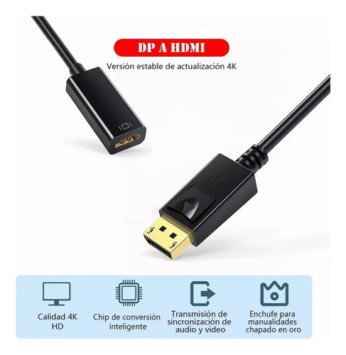 Adaptador Conversor Display Port A Hdmi 4k Fullhd Dp