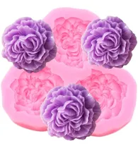 Comprar Molde Silicona 3 Peonias Fondant Porcelana Fria Color Rosa