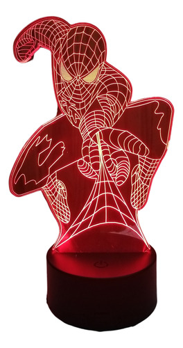 Spiderman Marvel Lampara Led 3d 7 Colores En Uno Spider Man