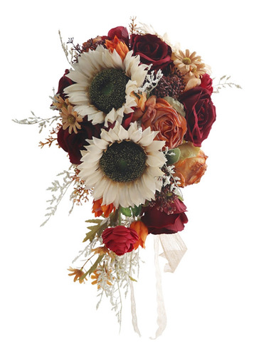 Muyier Ramo De Novia Vintage De Girasoles For Boda, For