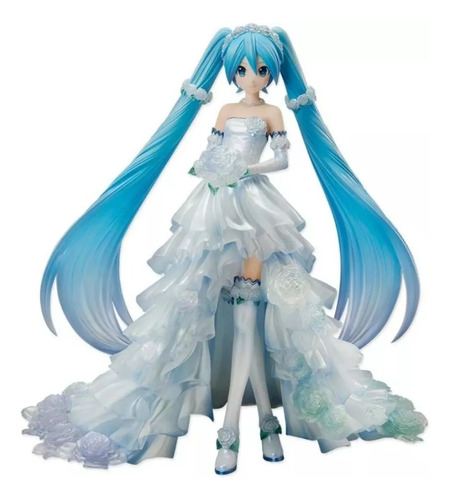 Figura Miku Hatsune - Vestido Boda Estrella Pop Vocaloid 20c