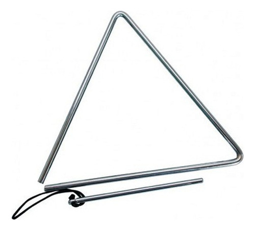 Triângulo Cromado Alumínio para Forró Baião Xote Profissional 30X30X30 cm com Batedor Instrumento Musical resistente