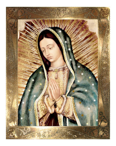 Our Lady Of Guadalupe - Retrato De Medio Cuerpo Con Borde Do