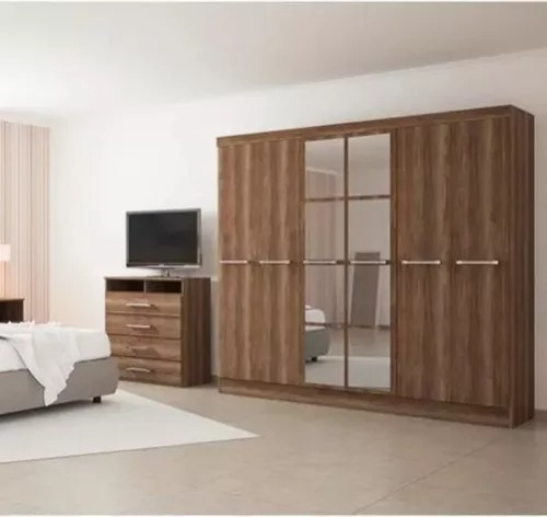 Imagen 6 de 10 de Placard Ropero 6 Puertas Con Espejo 2.20 Mts Melamina Dl350