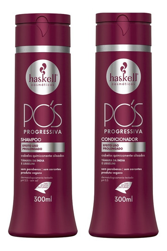 Shampoo E Condicionador Haskell Pós Progressiva 300ml Vegano