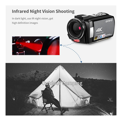 So Cámara De Video 4k Ir Vismación De Visión Noche Completa