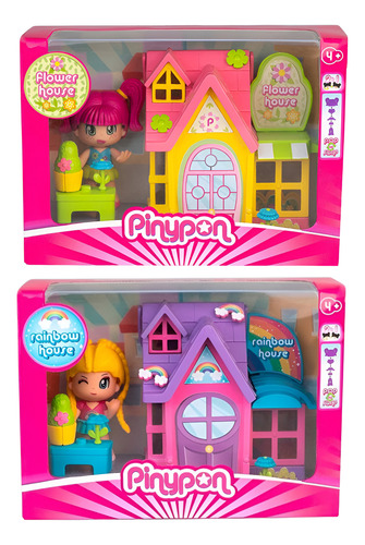 Pinypon Muñeca Mini Casitas Arcoiris 2 Pack