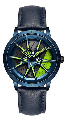 Reloj deportivo giratorio impermeable Sanda Trendy, color de fondo azul-verde