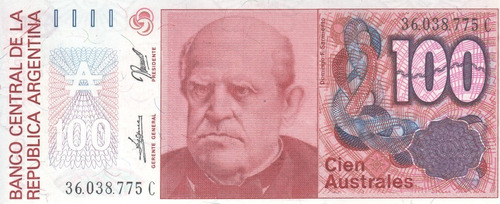 Bottero 2845 Billete De 100 Australes Año 1989 - Au