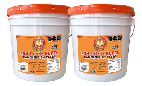 Mole Ranchero Pasta 10 Kilos Casa Reyes, Dos Cubetas De 5k