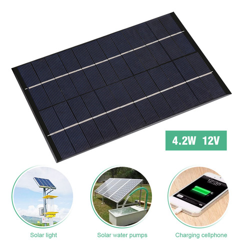 Mini Panel Solar De Polisilicio Portátil De 4,2 W Y 12 V, Al