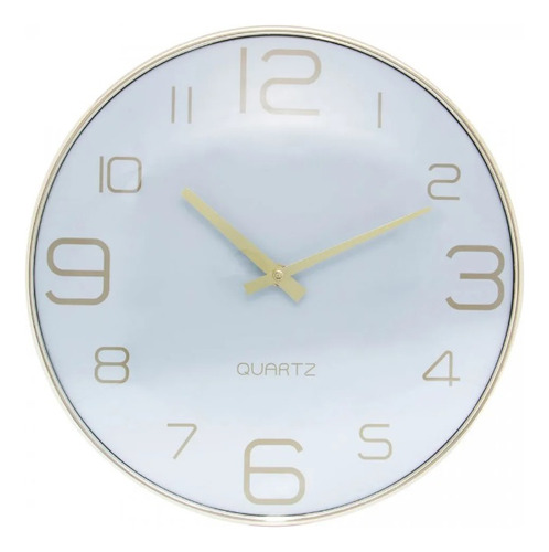 Relógio De Parede Chronos Branco Com Dourado 30,5x4cm - Lyor