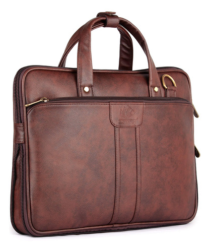 Bolsa Piel Sintetica Para Portatil 14  Color Marron Hombre