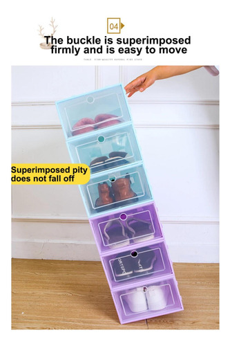 Pack 6 Cajas Organizadoras Zapatos Armables Apilable Rosado
