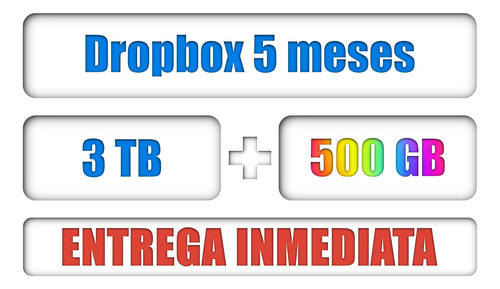 Dropbox Premium 3 Teras Por 5 Meses