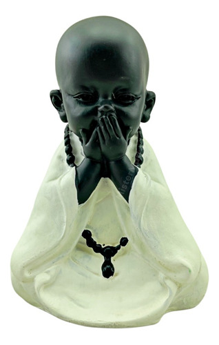 Figura Decorativa Niño Buda Con Tunica 18cm Resina Zen Zn Ct