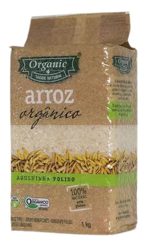 Kit 6x Arroz Agulhinha Polido Orgânico Organic 1kg