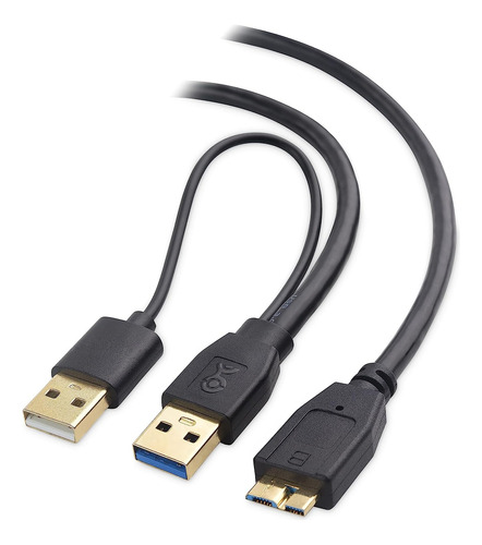 Cable Dual En Y Con 2x Micro A A Tipo B Usb 3.0/2.0 Dd Wii-u