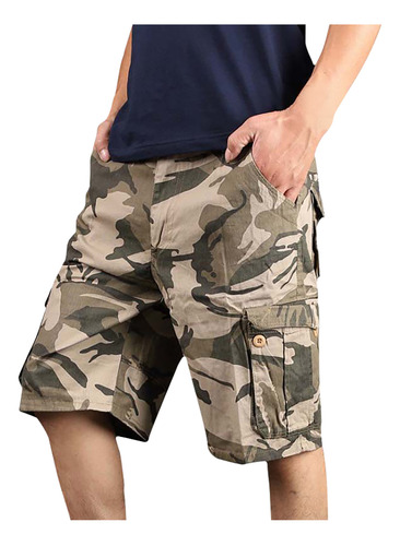 Pantalones Cortos De Trabajo De Camuflaje H Para Hombre, Múl