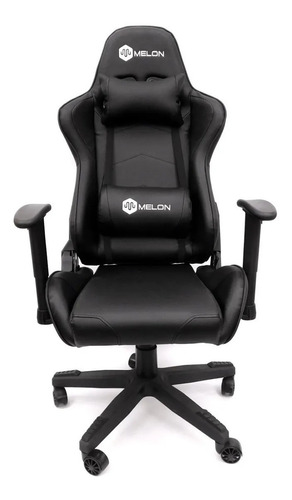 Silla de escritorio Melon 91040 gamer ergonómica  negra con tapizado de cuero sintético