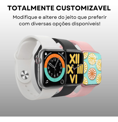 Smartwatch I8 Série 8 Tela Grande Sensível Ao Toque Monitor Sono Frequência Cardíaca Notificações de Aplicativos Resistente Água Bluetooth Esporte Compatível Celular