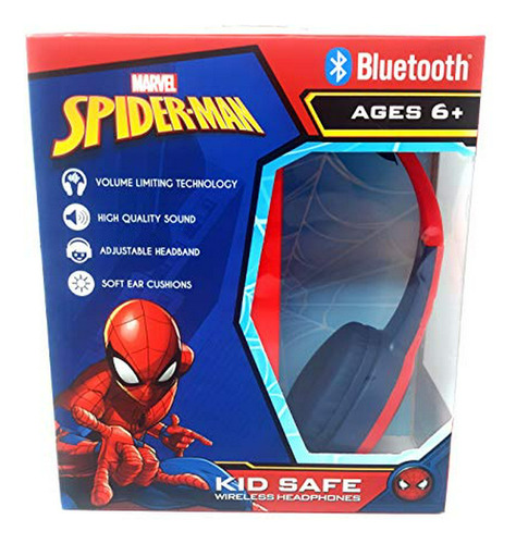 Spider Man Bluetooth Kid Safe Auriculares Para Colocar Sobre