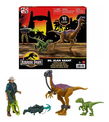 Dinosaurios Y Figura Dr Alan Grant Jurassic Park Exclusivo