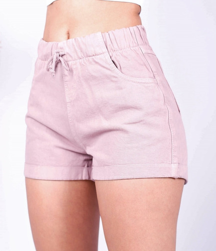 Short Drill Rigido Palo Rosa Talla 28 Chica Como 26 Nuevo 