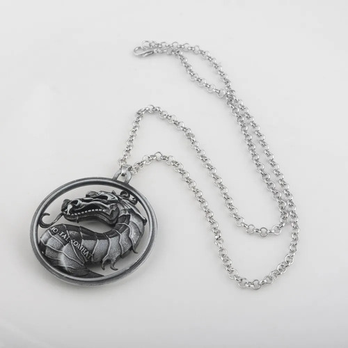 V Mortal Kombat - Collar Dragon Plateado Sub Zero Scorpion