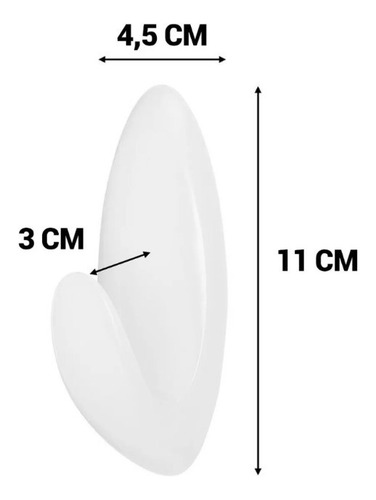 Imagen 4 de 4 de Percha 1 Gancho Grande Oval 3m Command 2 Kg Adhesivo Baño