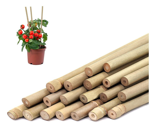 Estacas Para Plantas, Cochecito, 20 Varillas De Bambú Natu.