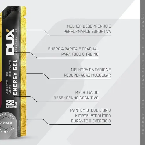 Energy Gel 30g Com Cafeína Display 10 Sachês Dux Nutrition Sabor