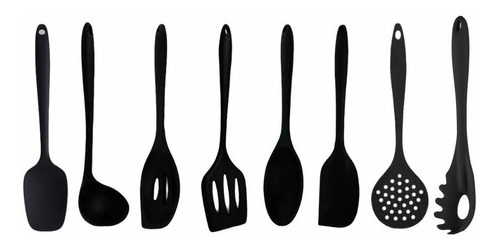 Conjunto Colheres Utensílios Cozinha Completo Silicone 8pçs