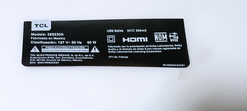 Main Tcl 32s230a. Tdp.mt9221t.pb779 (Usado)