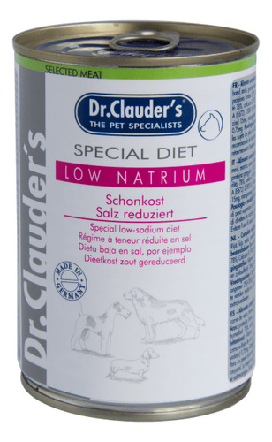 Dr Clauders Para Perro Special Diet Low Natrium Lata 400g 