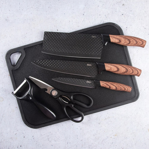 Set De Cuchillería Oster 6 Pcs Con Tabla De Picar Gunderson