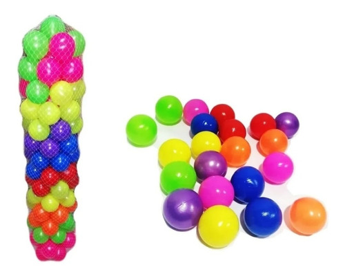 100 Pelotas Plasticas Multicolores Vivos