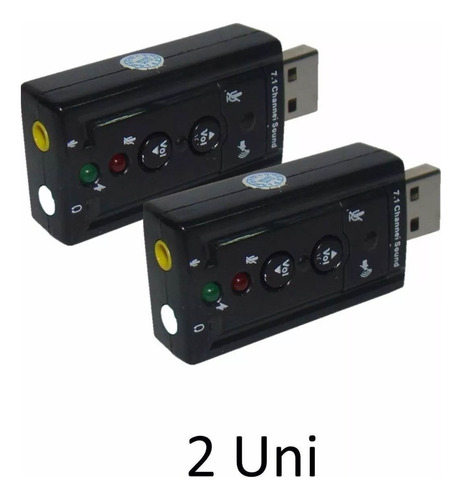 2 Placa De Som Usb 7.1 Canais 3d Adaptador Pc Ps3 Notebook