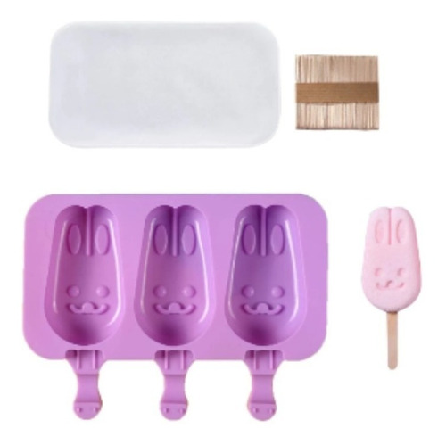 Molde Helado Silicona Chocolate Frutas Paleta +50 Palitos