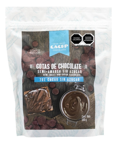 Cacep | Gotas De Chocolate Semi Amargo Sin Azucar | 500g