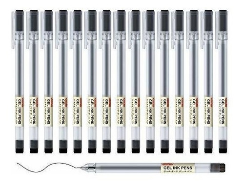 Boligrafos Tinta De Gel Color Negro Paquete De 15 Unidades  