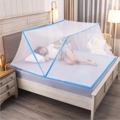 Tela Mosquiteiro Cama Casal Dobrável Portátil E Pratica