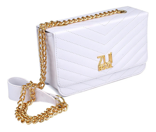 Bolsa Feminina Off White Transversal Feminina Executivo Leve Cor Branco