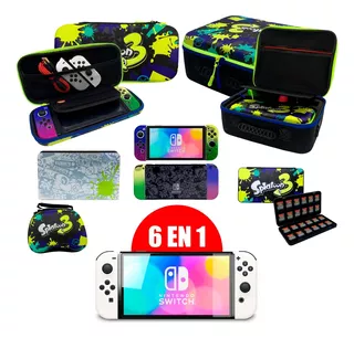 Nintendo Switch Oled 6 En 1 Superkit De Viaje Splatoon 3