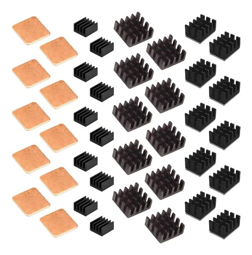 Easycargo 40pcs Raspberry Pi Disipador De Calor Kit De Alumi