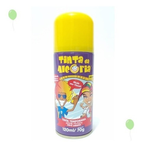  Tinta Spray Temporária Da Alegria Para Cabelo Lavável 120ml Tom amarelo