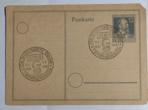 Entero Postal De Alemania Año 1948