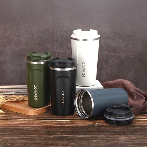 Vaso Térmico Café, 510 Ml Hermético Acero Inox, C/tapa 13600 Negro