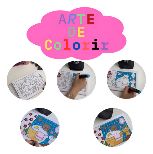 Kit Canetinha Touch 120 Cores + Livro De Colorir Capa Dura